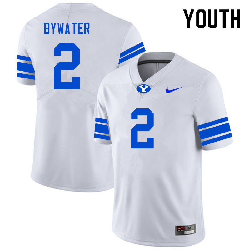 Youth #2 Ben Bywater BYU Cougars College Football Jerseys Sale-White - Click Image to Close
